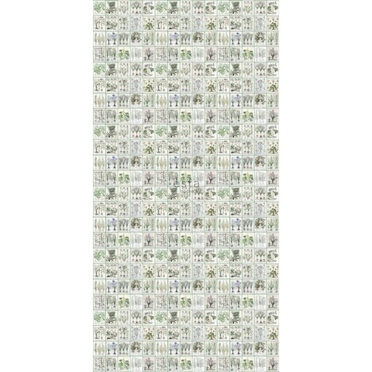 Esta 159229 Vintage Flowers pages of a botanical book green - mural z motywem kwiatów