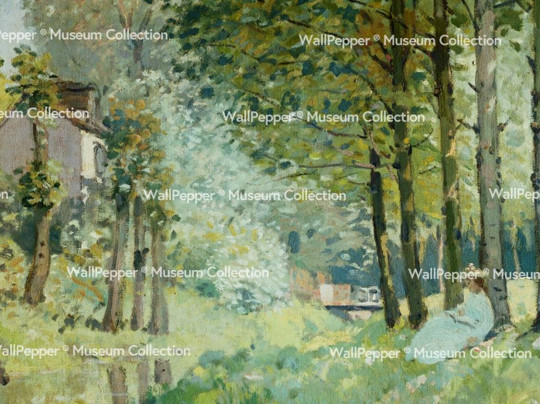 Wallpepper 050-04 Capsule Museum Collection Riposo presso la riva di un torrente by Alfred Sisley - mural z motywem obrazu  Alfred Sisley