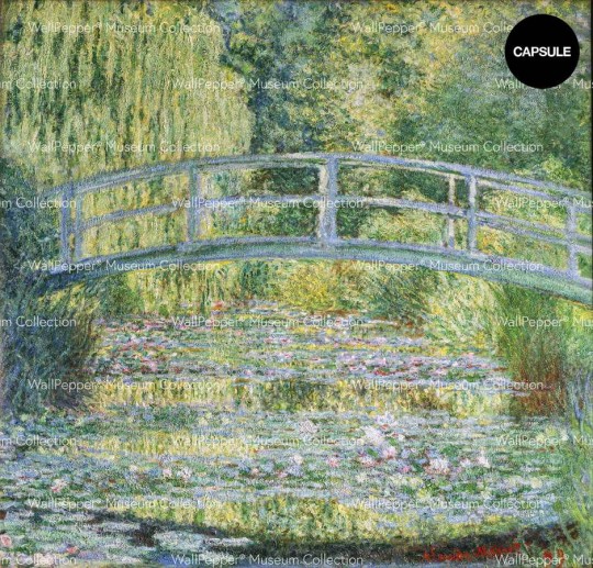 Wallpepper 050-05 Capsule Museum Collection Bassin aux nympheas, harmonie verte by Claude Monet - mural z motywem obrazu Claude’a Moneta Bassin aux nymphéas, harmonie verte