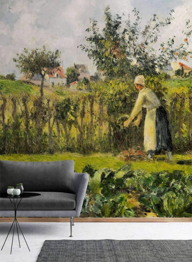 Wallpepper 050-09 Capsule Museum Collection Il taglio della siepe by Camille Pissarro - mural z motywem obrazu Camille Pissarro