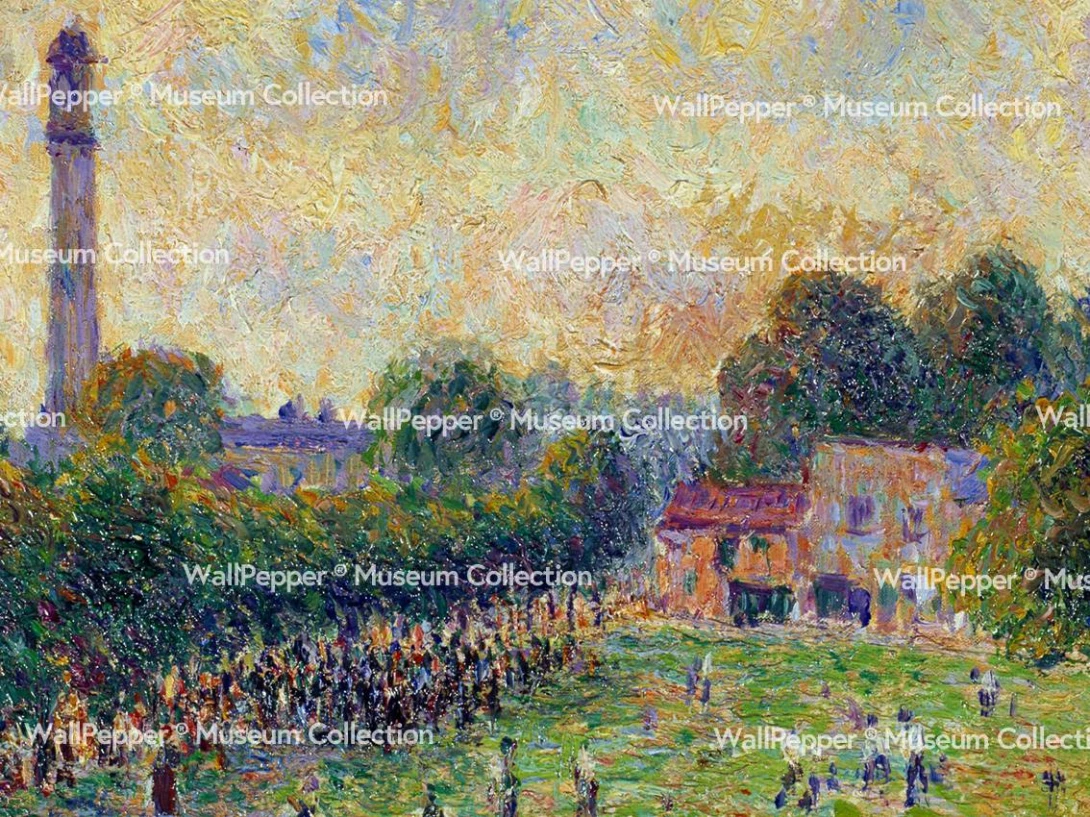 Wallpepper 050-25 Capsule Museum Collection Vue de Kew’s green a Londres en 1892 by Camille Pissarro - mural z motywem obrazu Camille Pissarro