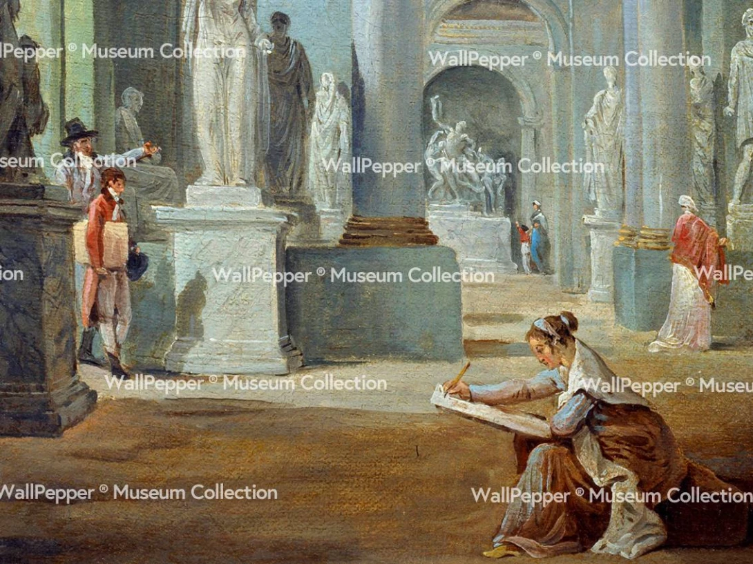 Wallpepper 050-42 Capsule Museum Collection La Salle des Saisons au Louvre by Hubert Robert - mural z motywem obrazu Huberta Roberta