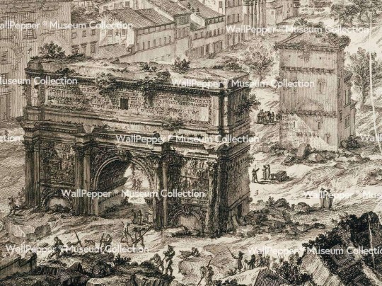 Wallpepper 050-43 Capsule Museum Collection Veduta di Campo Vaccino by Giovanni Battista Piranesi - mural z motywem obrazu Giovanni Battista Piranesi