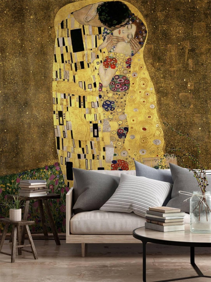 Wallpepper 050-52 Capsule Museum Collection Il bacio by Gustav Klimt - mural z motywem obrazu Gustava Klimta Il bacio