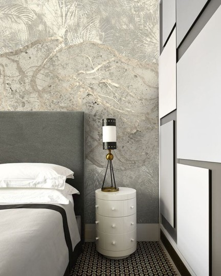 Muance MU14037 Edition 4 - Dusk Blissful - mural z motywem liści i marmuru