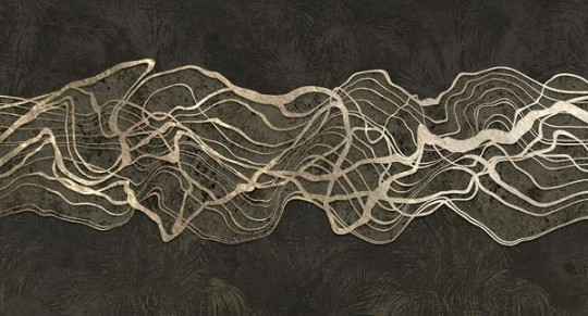 Muance MU14039 Edition 4 - Dusk Blissful - mural z motywem liści i marmuru