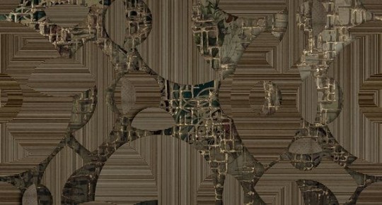 Muance MU14076 Edition 4 - Dusk Bamboo Gold - mural z motywem pasków, kratki i abstrakcyjnych kształtów