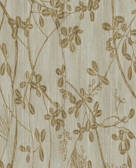 Eijffinger 333401 Emerald behang - tapeta z motywem gałązek i prążkowanego tła