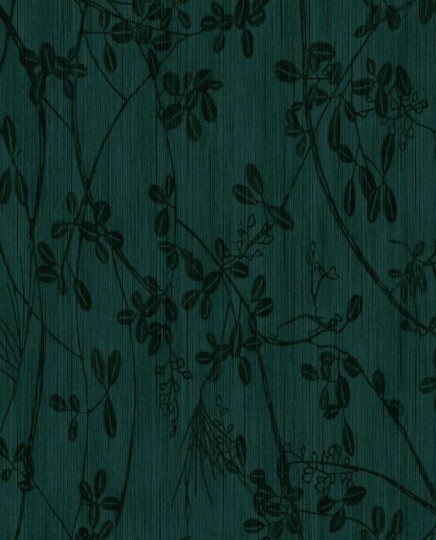 Eijffinger 333405 Emerald behang - tapeta z motywem gałązek i prążkowanego tła