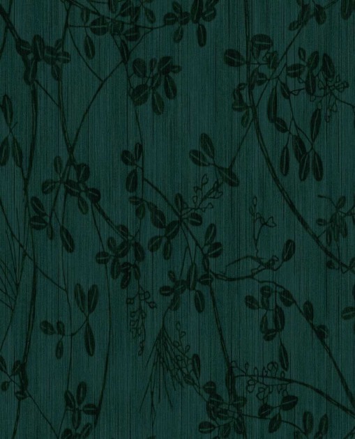 Eijffinger 333405 Emerald behang - tapeta z motywem gałązek i prążkowanego tła