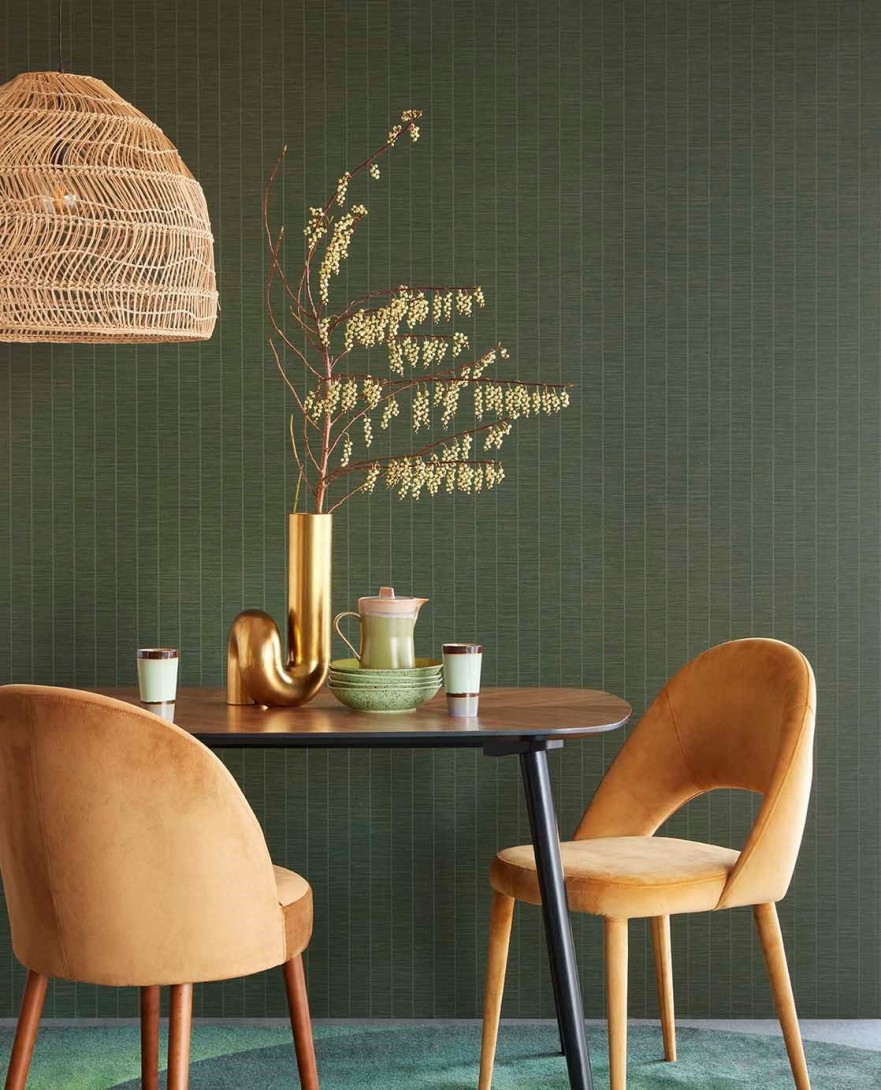 Eijffinger 333435 Emerald behang - tapeta z motywem pionowych pasów i prążków