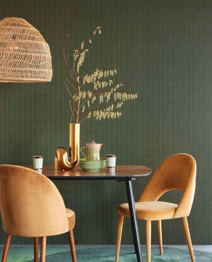 Eijffinger 333436 Emerald behang - tapeta z motywem pionowych pasów i prążków