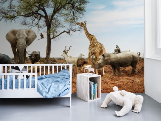 BN 300389 BN Studio Animal Parade - mural z motywem safari i dzikich zwierząt