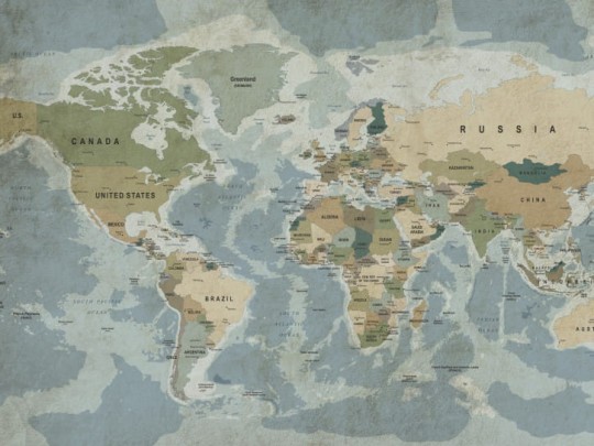 BN 300388 BN Studio Worldmap Army - mural z motywem mapy