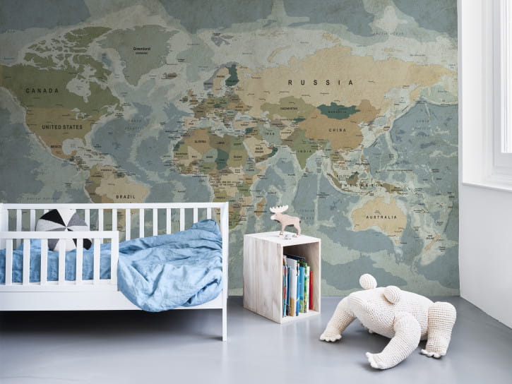 BN 300388 BN Studio Worldmap Army - mural z motywem mapy