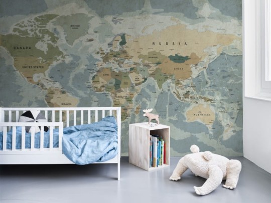BN 300388 BN Studio Worldmap Army - mural z motywem mapy
