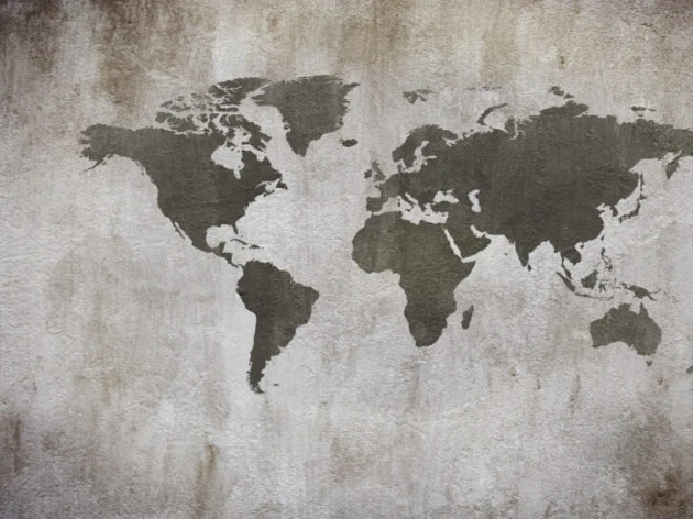 BN 30570 BN Studio Worldmap Concrete - mural z motywem mapy