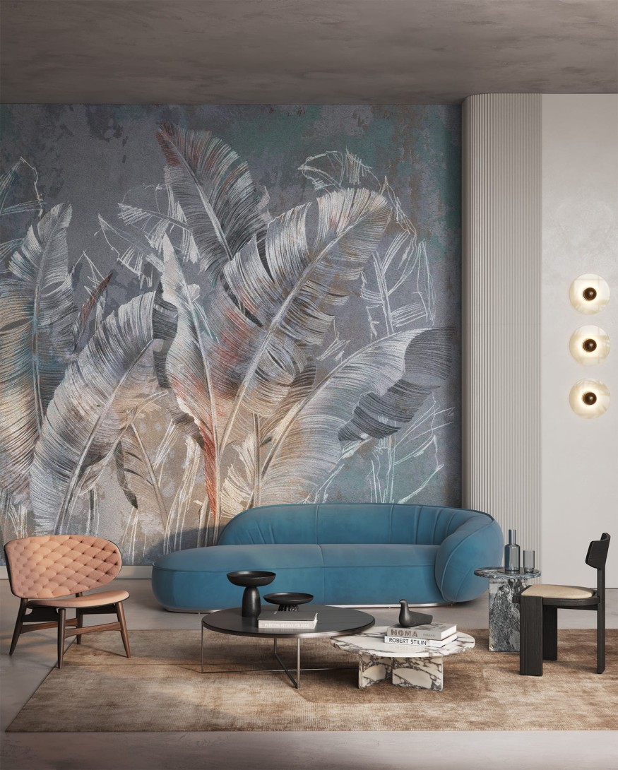 Wonderwall 35 0619 01 Borneo - mural z motywem tropikalnych liści