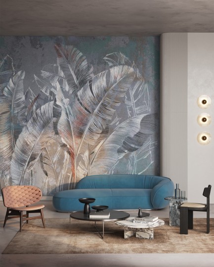 Wonderwall 35 0619 02 Borneo - mural z motywem tropikalnych liści