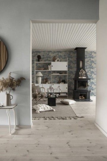 Sandberg S10300 Essentials Valv Misty Blue - tapeta w minimalistyczne półokręgi