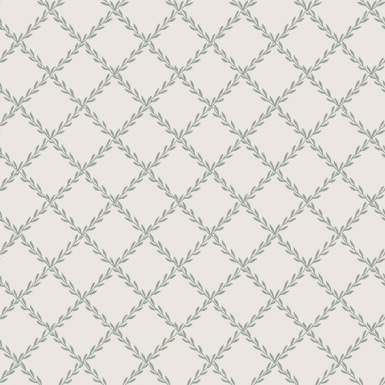 Sandberg S10304 Essentials Trellis Forest Green - tapeta w kratkę z liści