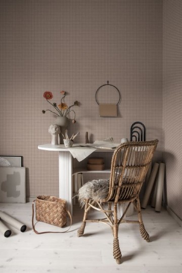 Sandberg S10320 Essentials Ruta Terracotta - tapeta w klasyczną kratkę