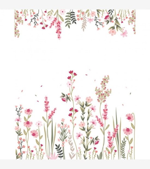 Lilipinso H0729 Magenta - mural w kwiaty