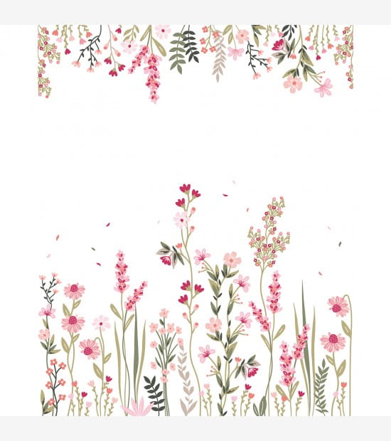 Lilipinso H0729 Magenta - mural w kwiaty