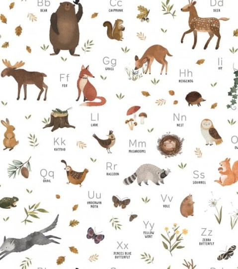Lilipinso H0731 Norwood - tapeta zwierzęca z alfabetem