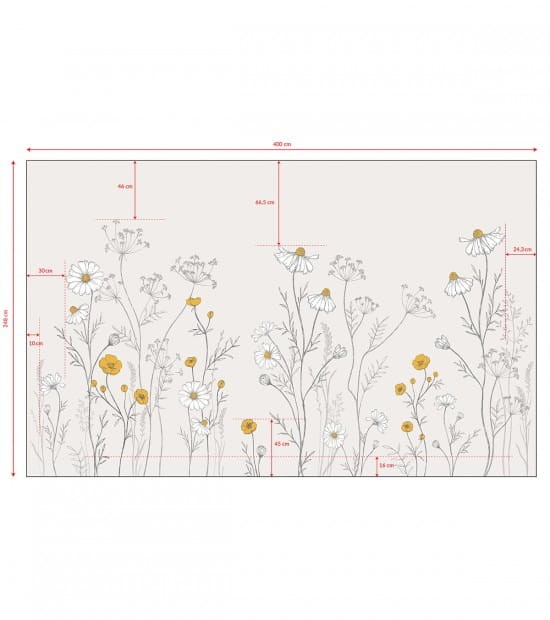Lilipinso H0579 Chamomile - mural kwiaty rumianku