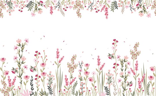 Lilipinso H0727 Magenta - mural w kwiaty