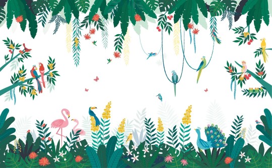 Lilipinso H0641 Rio - mural dżungla z papugami