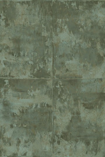 Arte 85501A Metal X Patina Platinum Moss Green - tapeta o blokowym wzorze imitującym postarzany tynk