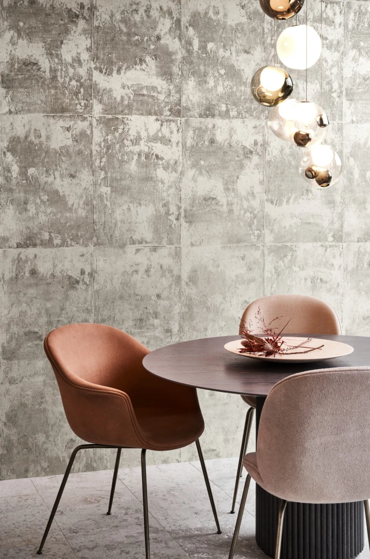 Arte 85506A Metal X Patina Platinum Light Gold - tapeta o blokowym wzorze imitującym postarzany tynk