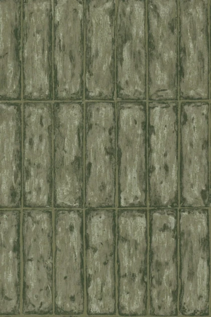 Arte 60120 Metal X Patina Chalk Stone Moss Green - tapeta o wzorze kamienia kredowego