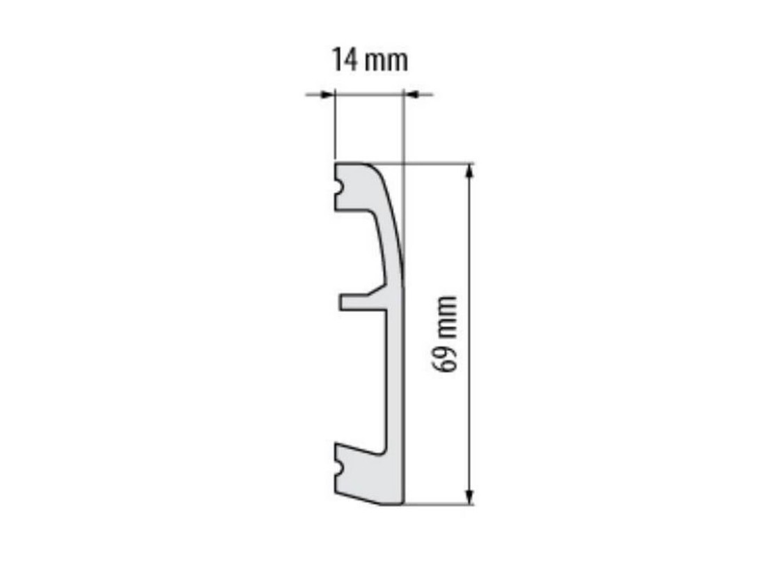 Listwa podłogowa Creativa LPC-06a w kolorze aluminium