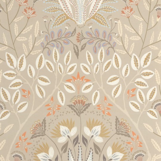 Casadeco 89291299 Derby Lords Taupe - tapeta kwiaty w kształcie herbu