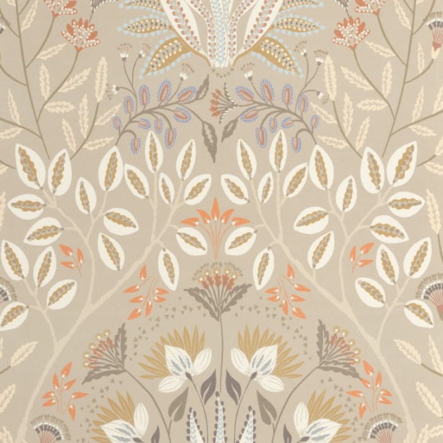 Casadeco 89291299 Derby Lords Taupe - tapeta kwiaty w kształcie herbu