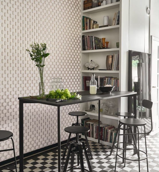 Casadeco 89306914 Derby Hamilton Bleu Paon - tapeta geometryczna