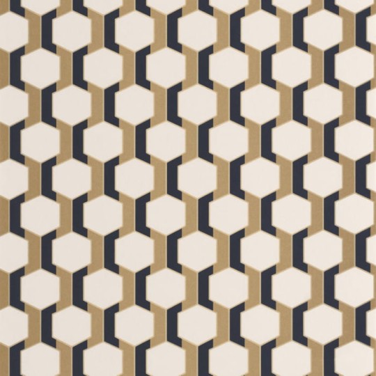 Casadeco 89302640 Derby Hamilton Mordore - tapeta geometryczna