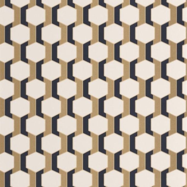 Casadeco 89302640 Derby Hamilton Mordore - tapeta geometryczna