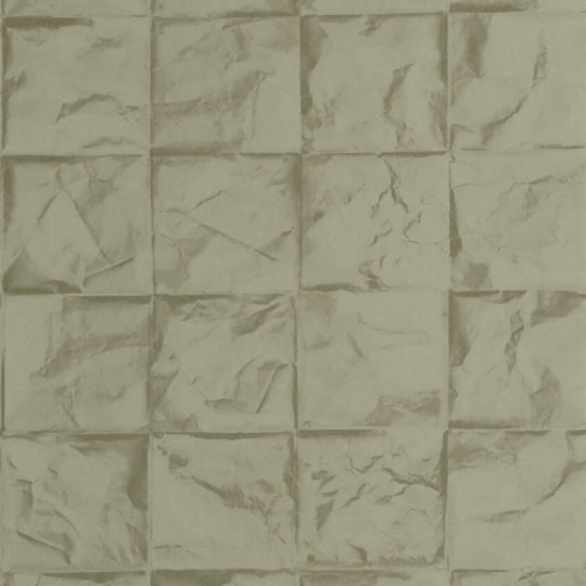 Casadeco 89647404 Papercraft Papier Froisse Toundra - tapeta o wzorze kwadratów z pogniecionego papieru