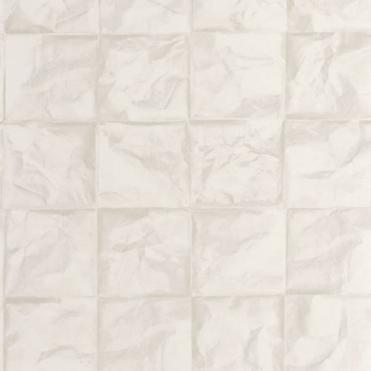 Casadeco 89640330 Papercraft Papier Froisse Craie - tapeta o wzorze kwadratów z pogniecionego papieru
