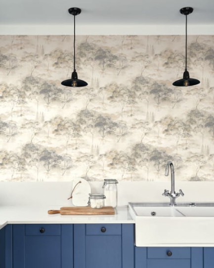 Casadeco 89557958 Riverside 4 Sila - tapeta z motywem drzew