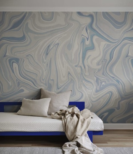 Sandberg S10350 Mons Klint Klint Misty Blue - mural imitujący warstwy skał