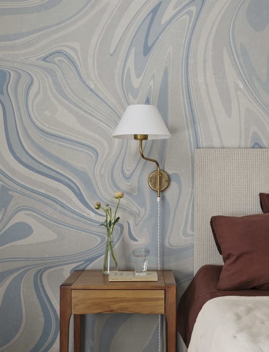 Sandberg S10350 Mons Klint Klint Misty Blue - mural imitujący warstwy skał