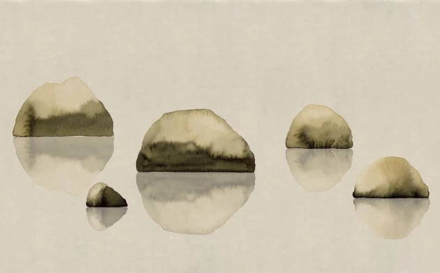 Sandberg S10351 Mons Klint Spegel Olive Green - mural o wzorze lustra wody