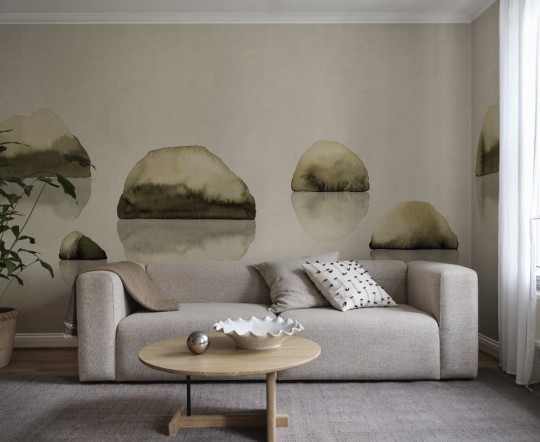 Sandberg S10351 Mons Klint Spegel Olive Green - mural o wzorze lustra wody