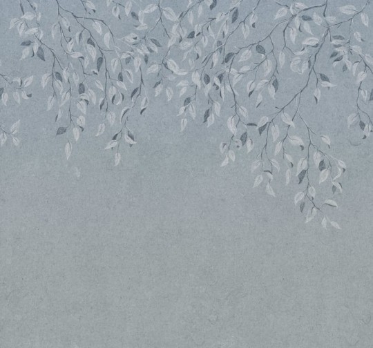Sandberg S10356 Mons Klint Liselund Misty Blue - mural gałęzie buku