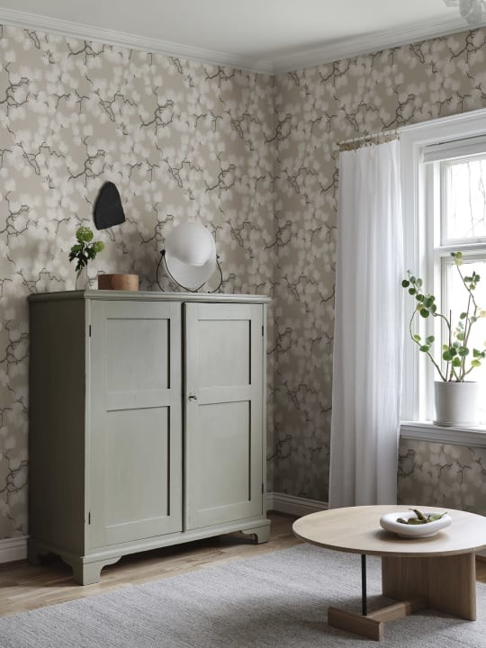 Sandberg S10326 Mons Klint Pine Beige - tapeta w liście sosny